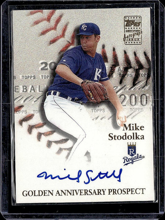 2001 Topps #GAA-MJS Mike Stodolka Golden Anniversary Autographs