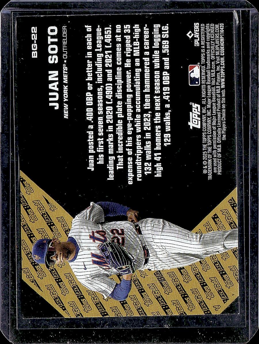 2025 Topps Update #BG-22 Juan Soto Topps Black Gold