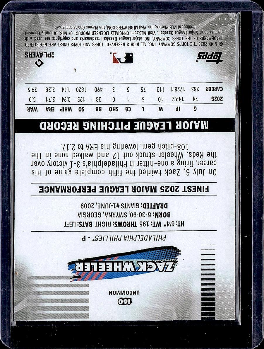 2026 Finest #160 Zack Wheeler