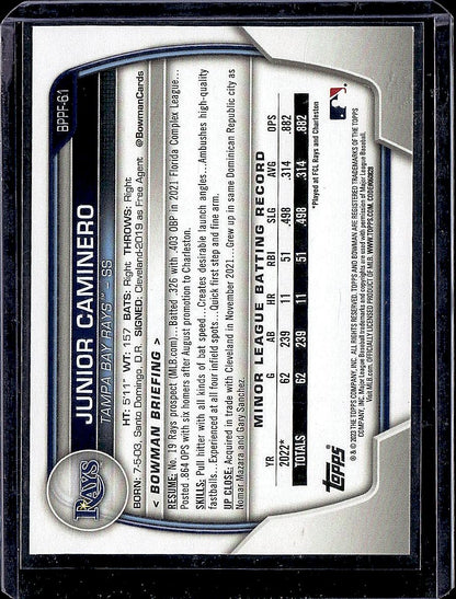 2023 Bowman #BCP-61 Junior Caminero Chrome Prospects