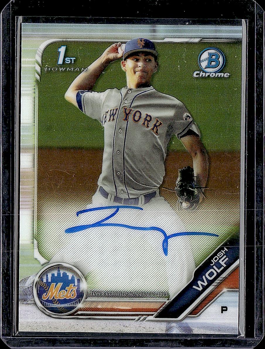 2019 Bowman Draft #CDA-JW Josh Wolf Chrome Draft Pick Autographs