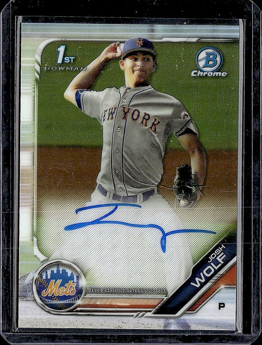 2019 Bowman Draft #CDA-JW Josh Wolf Chrome Draft Pick Autographs