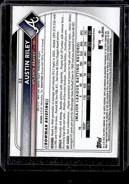 2025 Bowman #32 Austin Riley Blue #/150