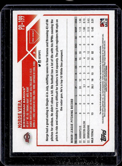 2023 Topps Pro Debut #PD-199 Norge Vera Autographs