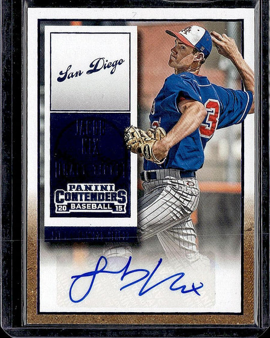 2015 Panini Contenders #18 Jacob Nix Draft Ticket Autographs Blue Foil