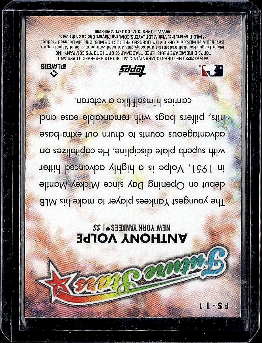 2023 Topps Chrome Logofractor Edition #FS-11 Anthony Volpe Future Stars