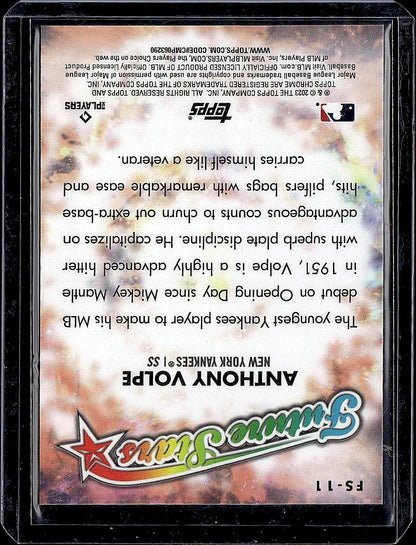 2023 Topps Chrome Logofractor Edition #FS-11 Anthony Volpe Future Stars