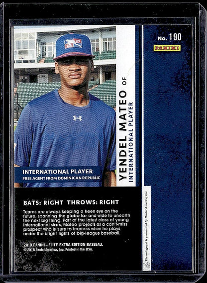 2018 Panini Elite Extra Edition #190 Yendel Mateo Autographs