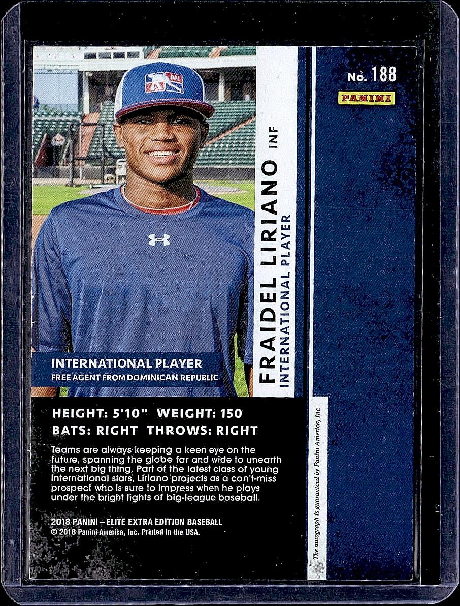 2018 Panini Elite Extra Edition #188 Fraidel Liriano Autographs
