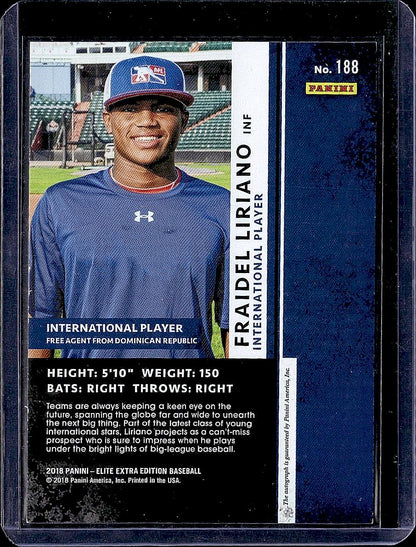 2018 Panini Elite Extra Edition #188 Fraidel Liriano Autographs