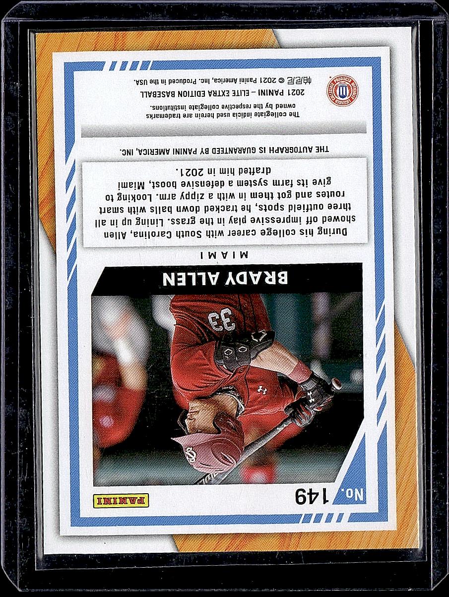 2021 Panini Elite Extra Edition #149 Brady Allen Prime Numbers A #/218
