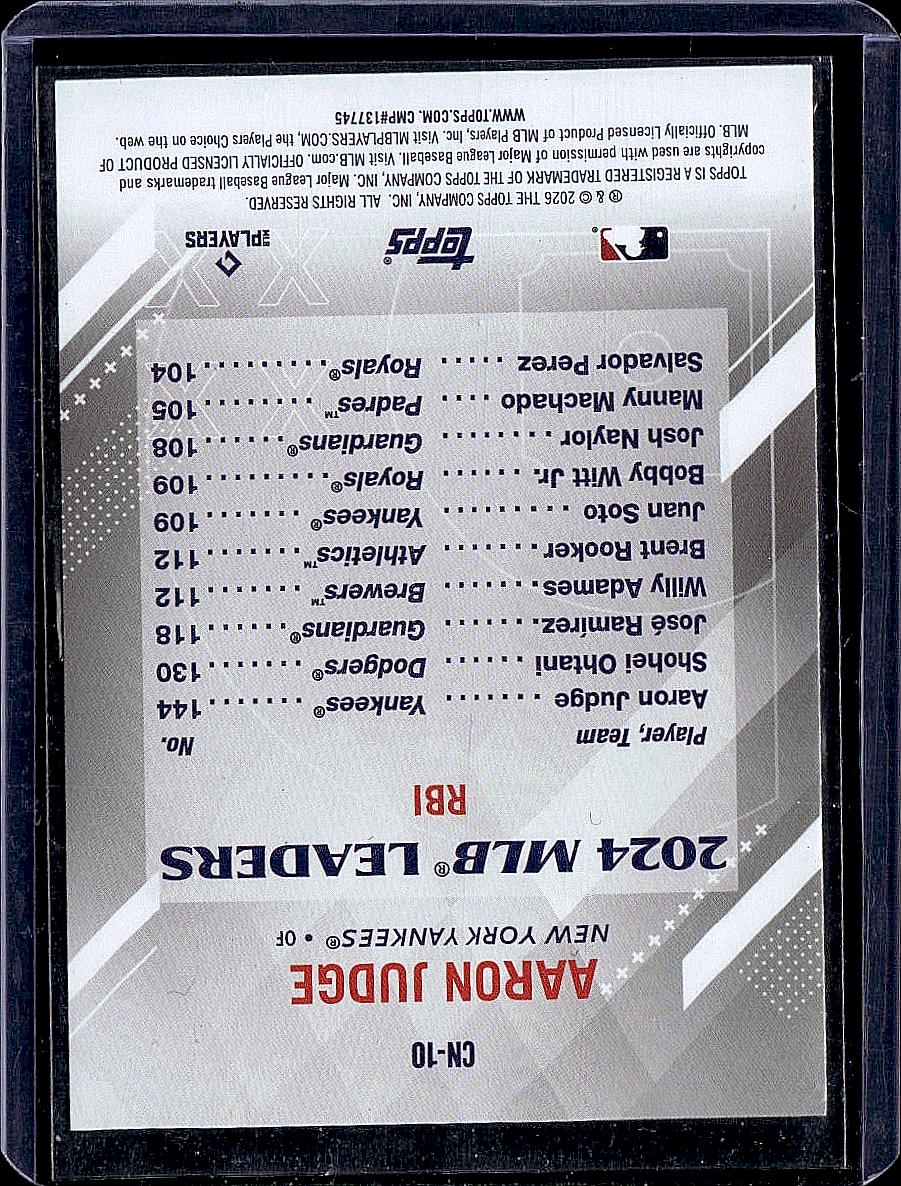 2026 Topps #CN-10 Aaron Judge Crooked Numbers