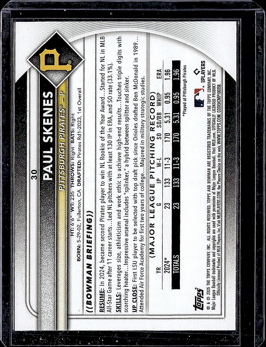 2025 Bowman #30 Paul Skenes