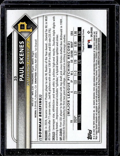 2025 Bowman #30 Paul Skenes