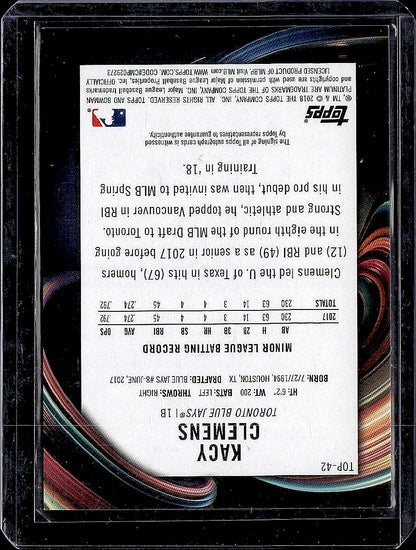 2018 Bowman Platinum #TOP-42 Kacy Clemens Top Prospects Autographs