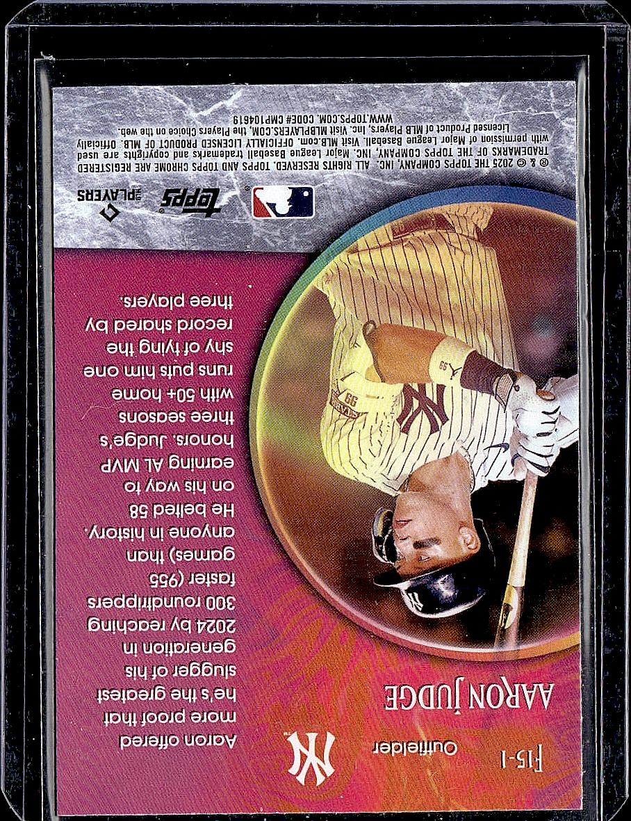 2025 Topps Chrome #F15-1 Aaron Judge Fortune 15