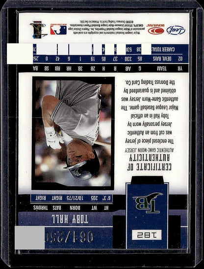 2003 Leaf Certified Materials #182 Toby Hall Mirror Red Materials #/250