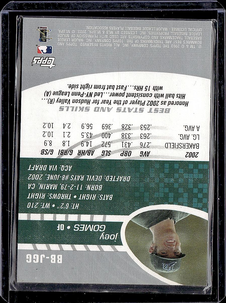 2003 Bowman's Best #BB-JGG Joey Gomes