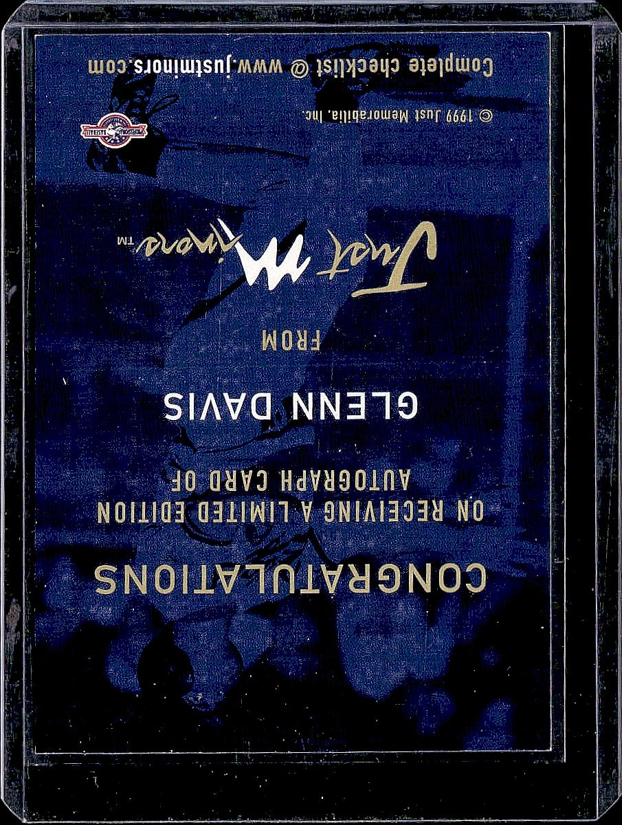 1999 Just #NNO Glenn Davis Autographs