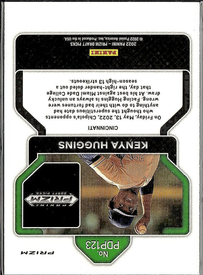 2022 Panini Prizm Draft Picks #PDP123 Kenya Huggins Neon Pink Velocity