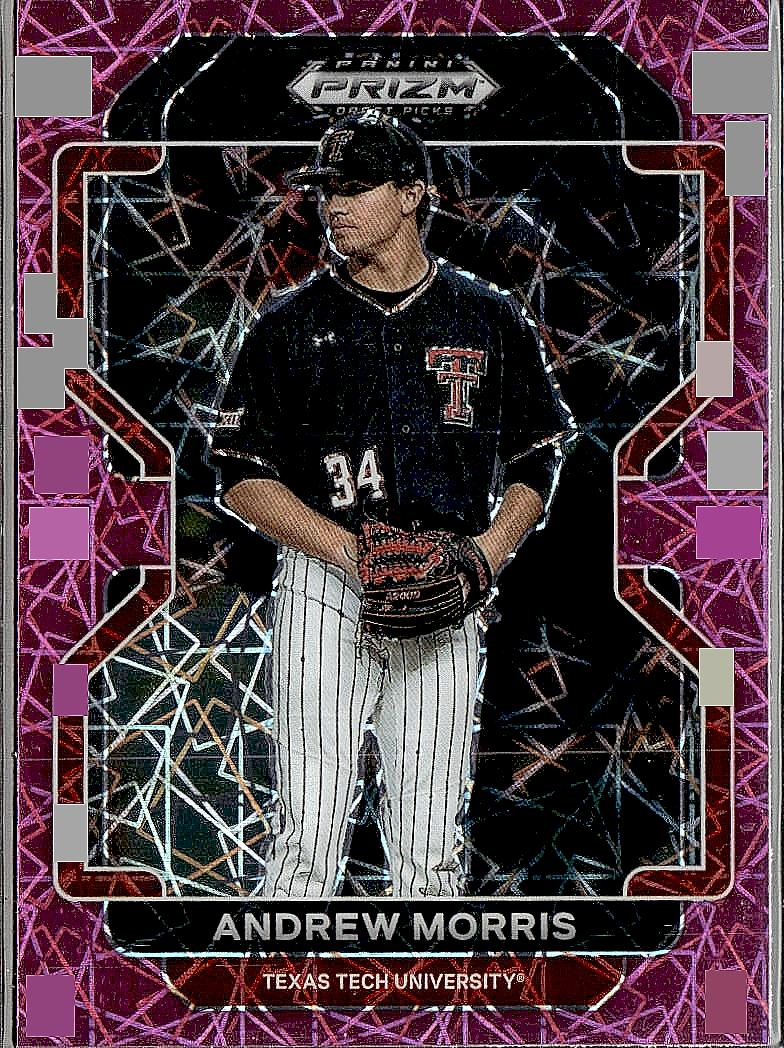 2022 Panini Prizm Draft Picks #PDP114 Andrew Morris Neon Pink Velocity