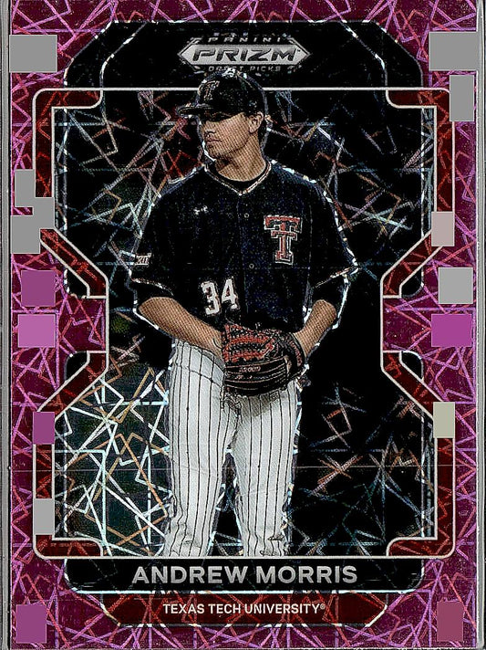 2022 Panini Prizm Draft Picks #PDP114 Andrew Morris Neon Pink Velocity