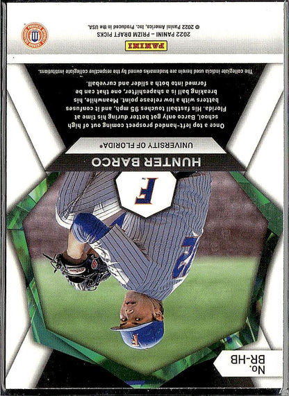 2022 Panini Prizm Draft Picks #BR-HB Hunter Barco Brilliance