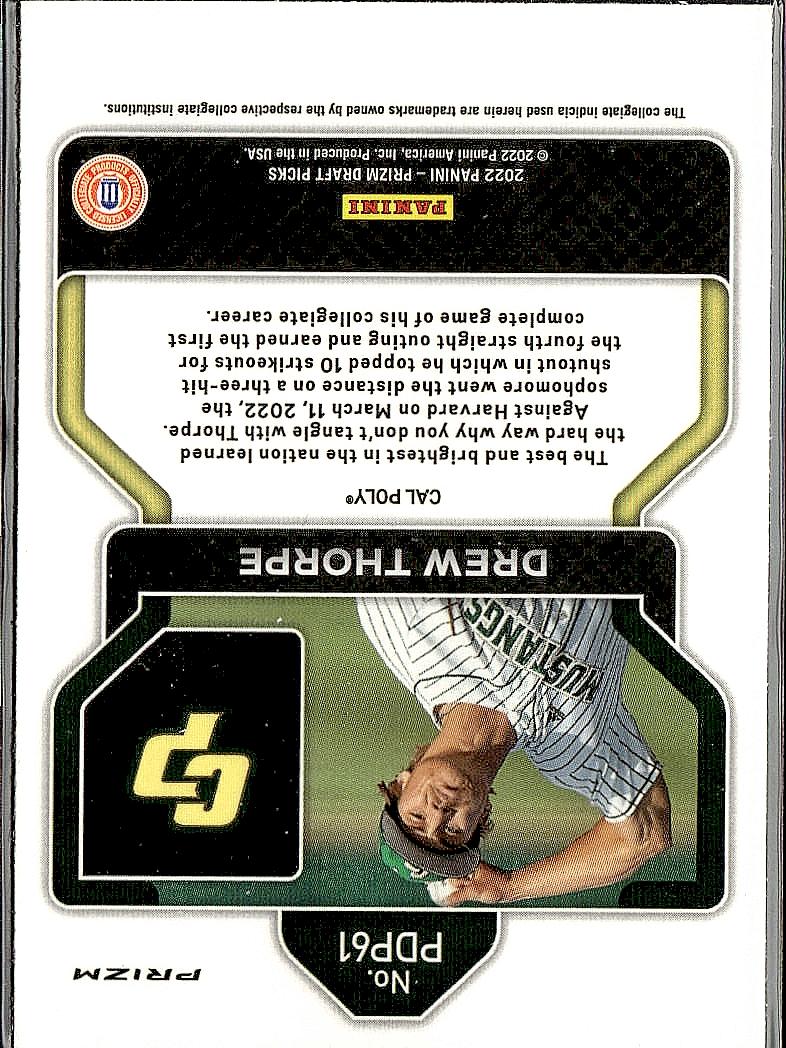 2022 Panini Prizm Draft Picks #PDP61 Drew Thorpe Neon Pink Velocity