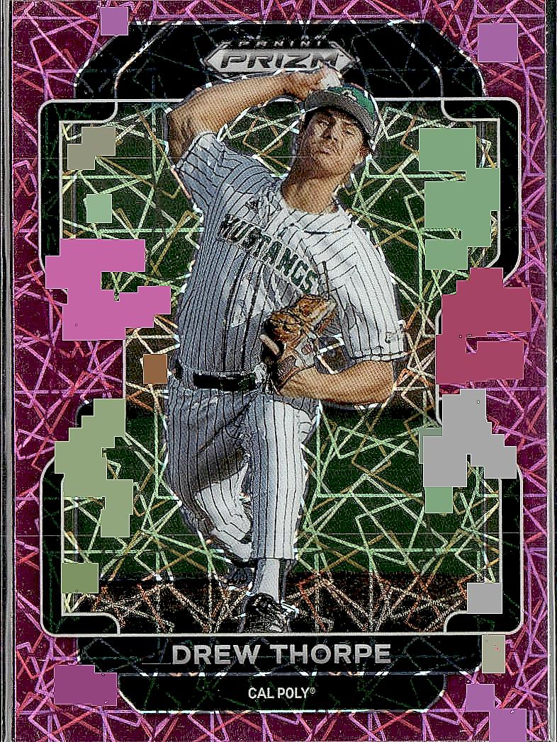 2022 Panini Prizm Draft Picks #PDP61 Drew Thorpe Neon Pink Velocity