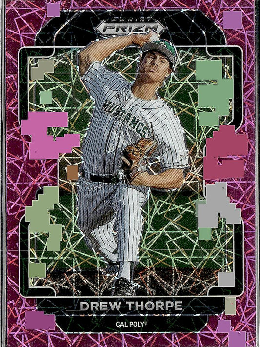 2022 Panini Prizm Draft Picks #PDP61 Drew Thorpe Neon Pink Velocity