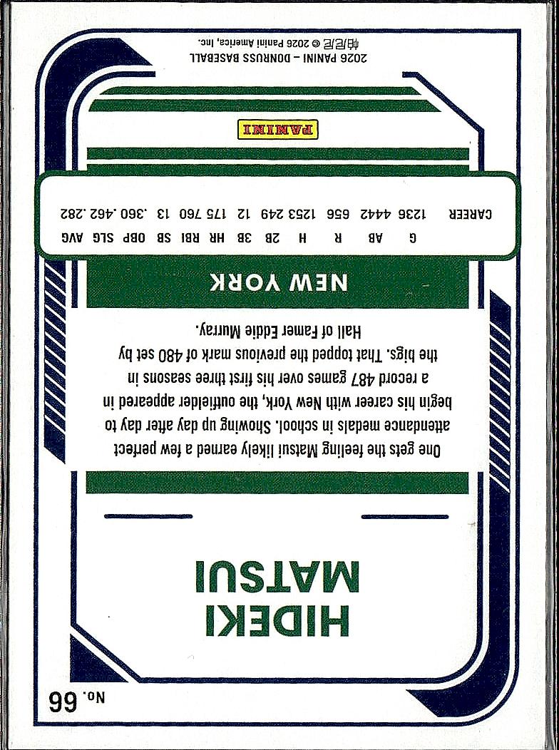 2026 Donruss #66 Hideki Matsui Red and Blue