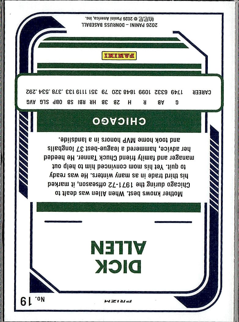 2026 Donruss #19 Dick Allen Optic Orange Velocity