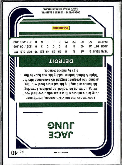 2026 Donruss #40 Jace Jung Optic Circles