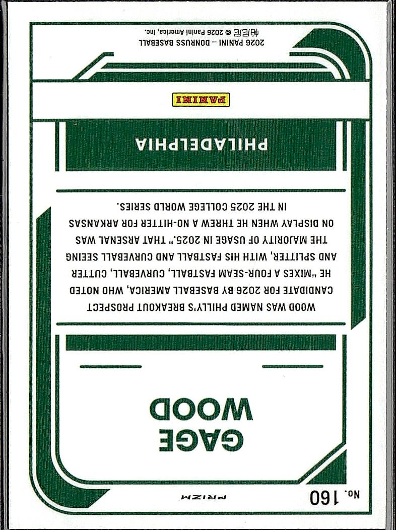 2026 Donruss #160 Gage Wood Optic Circles