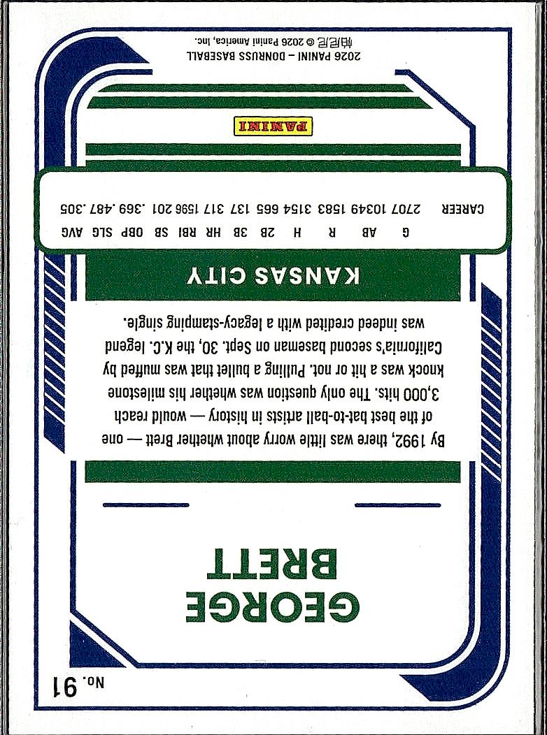 2026 Donruss #91 George Brett Rockets