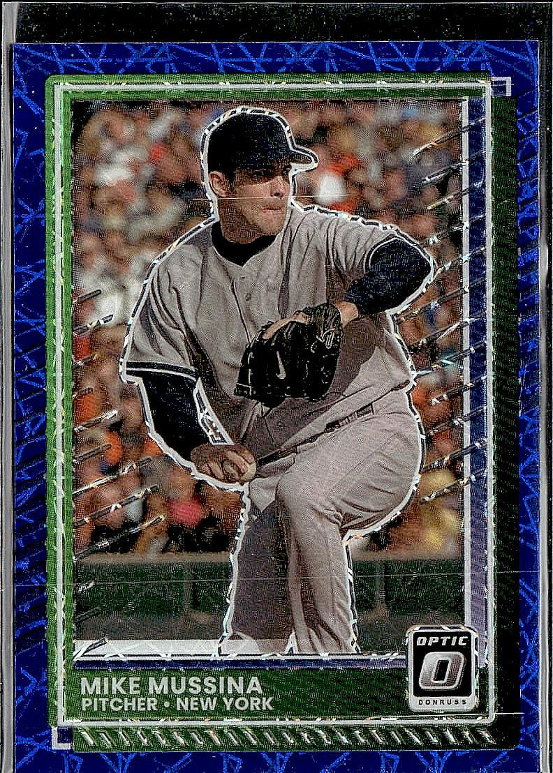 2025 Donruss #100 Mike Mussina Optic Blue Velocity