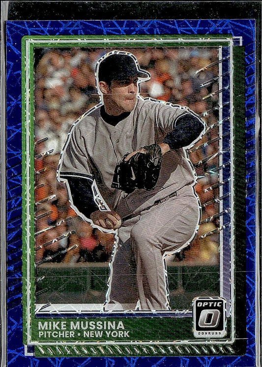 2025 Donruss #100 Mike Mussina Optic Blue Velocity