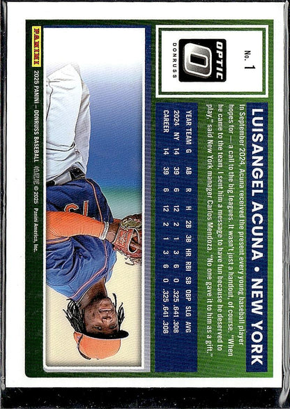 2025 Donruss #1 Luisangel Acuna Optic