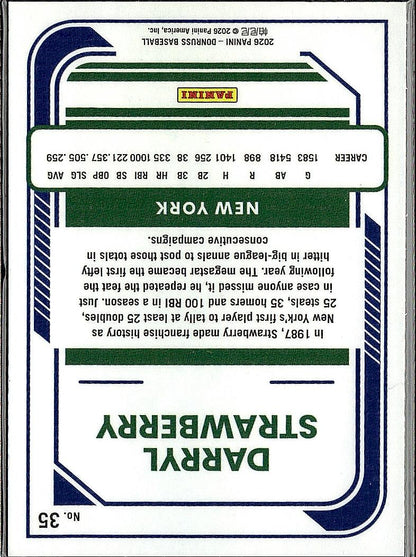 2026 Donruss #35 Darryl Strawberry Optic