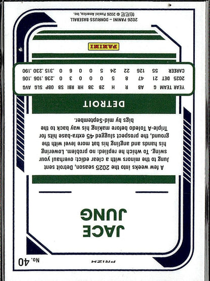 2026 Donruss #40 Jace Jung Optic Holo