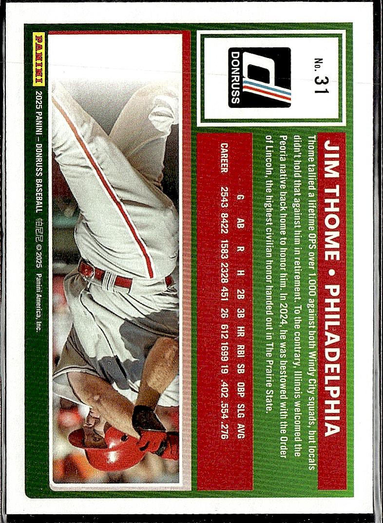2025 Donruss #31 Jim Thome Liberty
