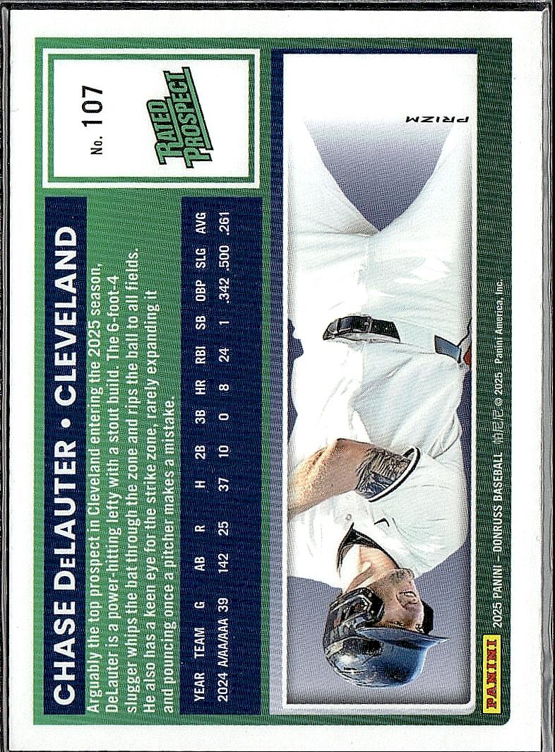 2025 Donruss #107 Chase DeLauter Optic Blue Velocity