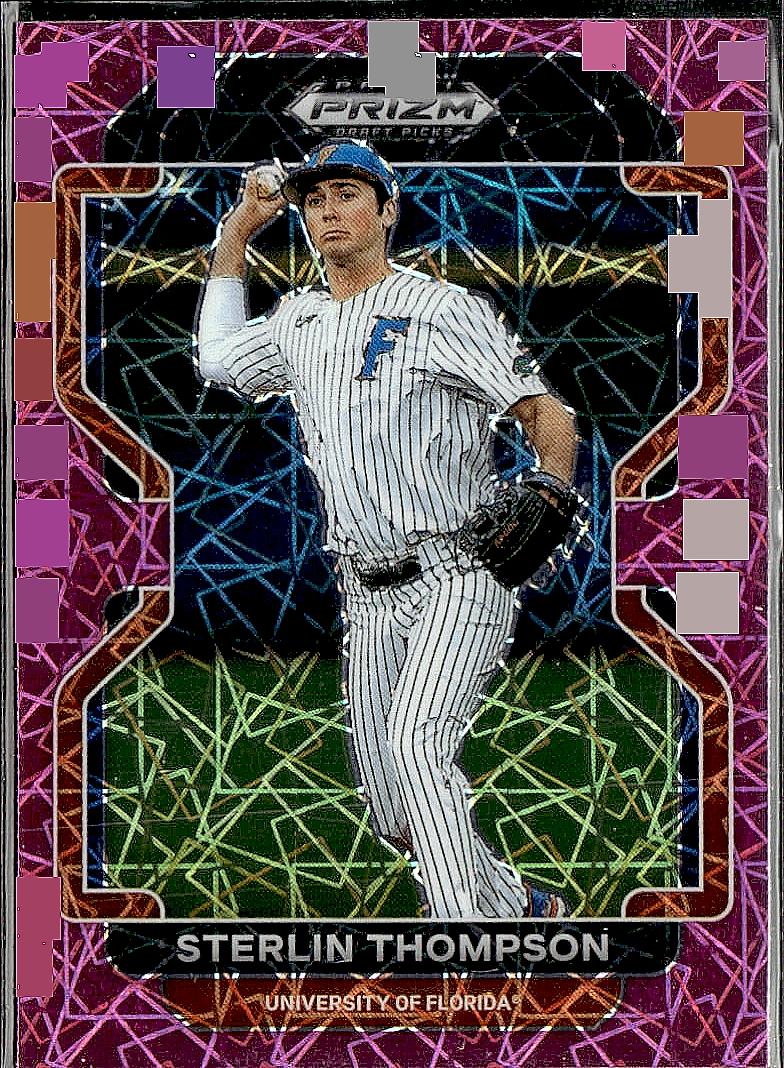 2022 Panini Prizm Draft Picks #PDP31 Sterlin Thompson Neon Pink Velocity