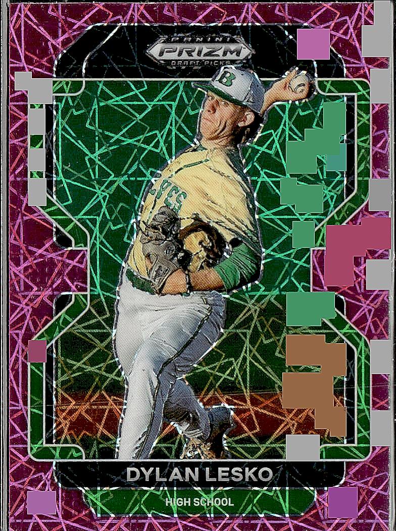 2022 Panini Prizm Draft Picks #PDP15 Dylan Lesko Neon Pink Velocity
