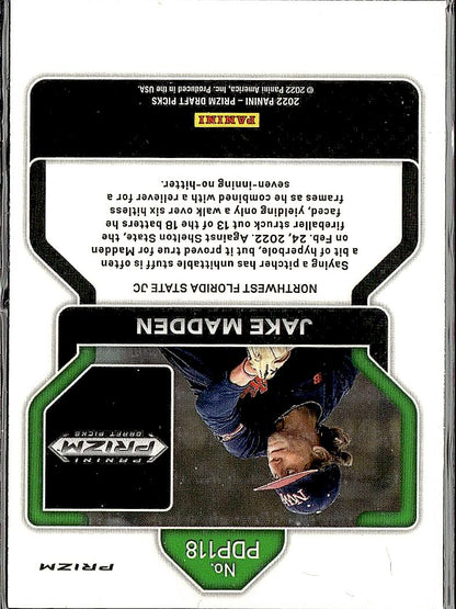 2022 Panini Prizm Draft Picks #PDP118 Jake Madden Black