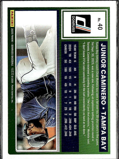 2025 Donruss #40 Junior Caminero Red and Blue