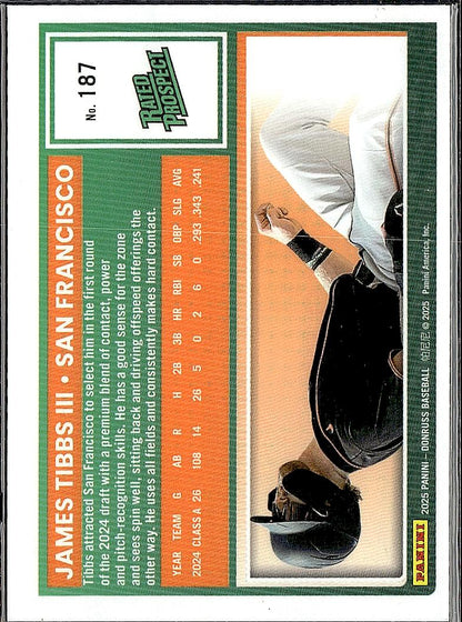 2025 Donruss #187 James Tibbs III Optic