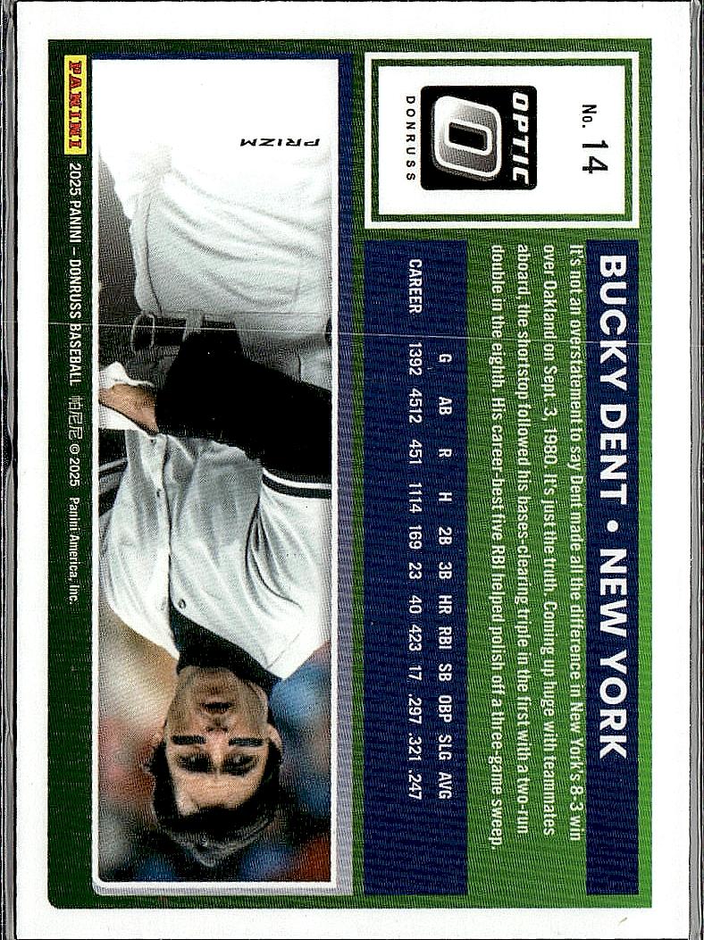 2025 Donruss #14 Bucky Dent Optic Holo