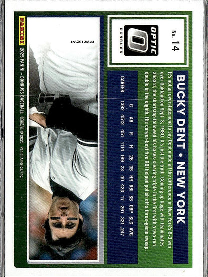 2025 Donruss #14 Bucky Dent Optic Holo