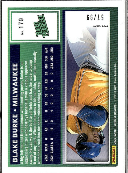2025 Donruss #179 Blake Burke Optic Red #/99